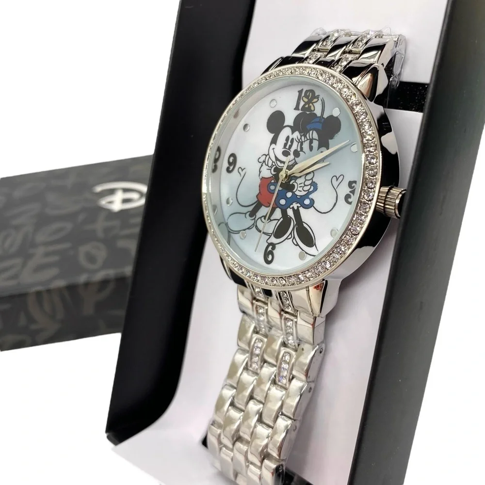 Disney Mickey and Minnie Mouse Women’s Crazy In Love Silver Alloy Watch
